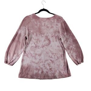S Johnny Was Calme Pink Tie Dye Long Sleeve Top Shirt Tencel Organic Cotton